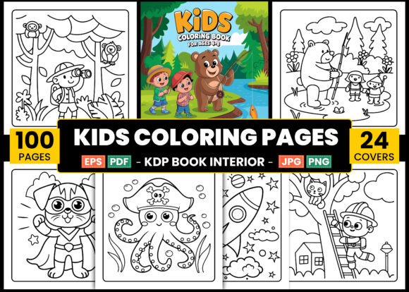 100 Kids Coloring Pages for Amazon Kdp: A Versatile Resource for Creative Publishing