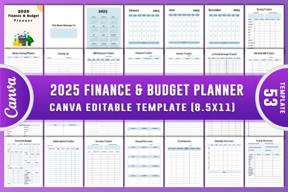 2025 Finance Budget Planner Canva KDP