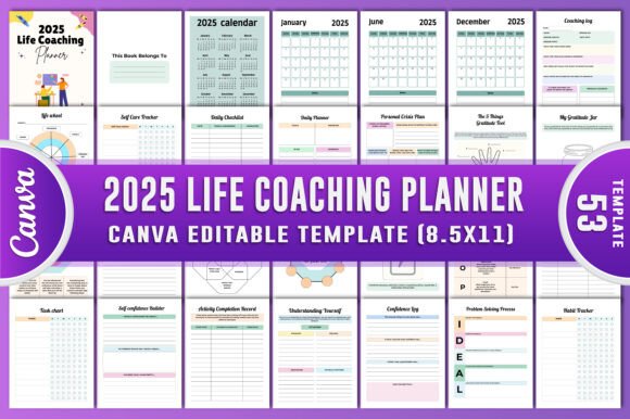 2025 Life Coaching Planner Canva Kdp