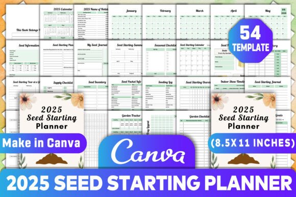 2025 Seed Starting Planner Canva Kdp