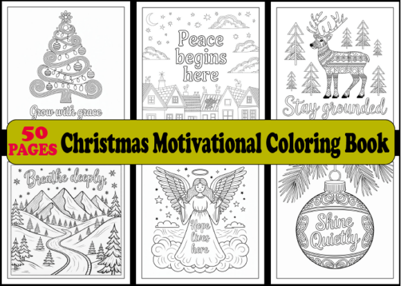 50 Christmas Motivational Coloring Book: A Creative Tool for Adults