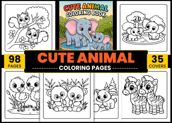 98 Cute Animal Coloring Pages for Kids