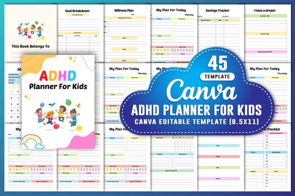 ADHD Planner for Kids Canva KDP: A Practical Tool for Organized Learning and Daily Life