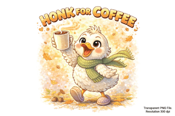 Bring Playful Charm to Your Crafts with Honk for Coffee Duck PNG