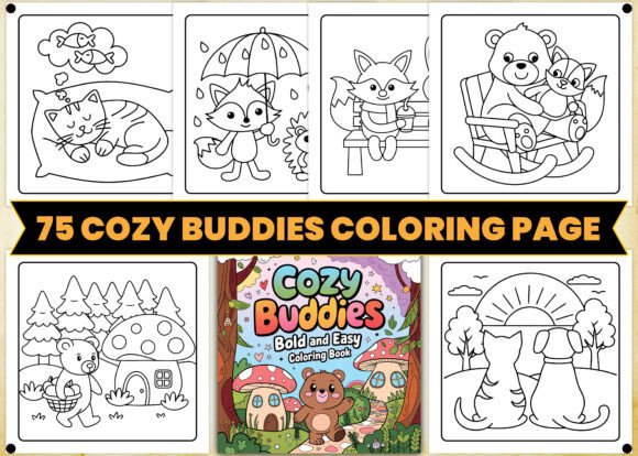 Cozy Buddies Coloring Book Page: A Creative Tool for Stress-Free Expression and Productivity