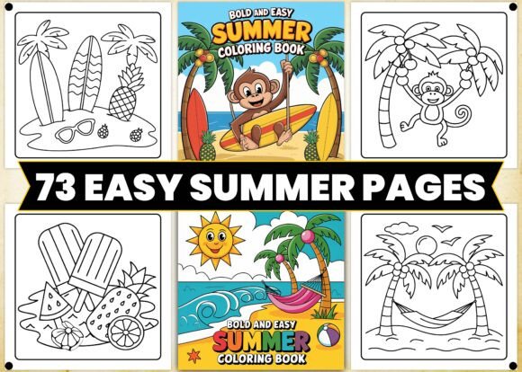 Creating Vibrant Summer Designs with Bold and Easy Summer Coloring Book Pages