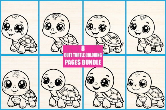 Cute Turtle Coloring Pages Bundle