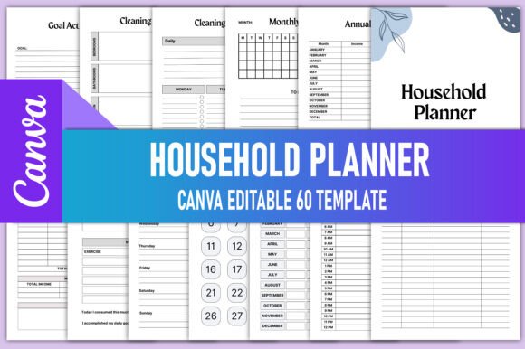 Editable Household Planner for Canva KDP