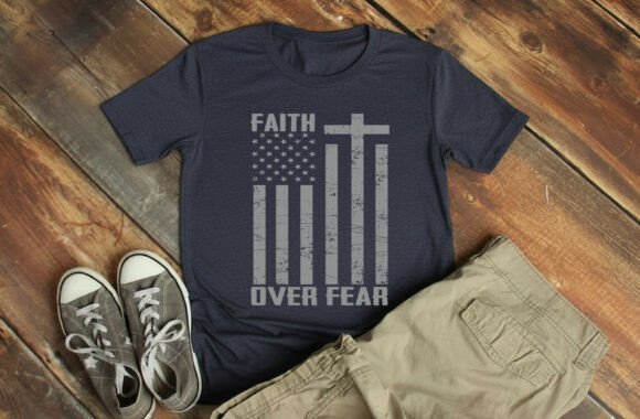 Faith Over Fear USA Flag Svg