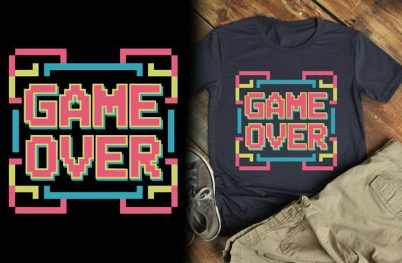 Game Over T-Shirt Design - Vector: A Versatile Graphic for Custom Apparel and Beyond