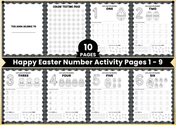 Make Learning Fun This Easter with Happy Easter Number Activity Pages 1 - 9