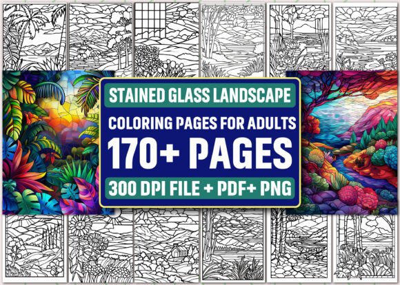 Stained Glass Landscape Coloring Pages: A Creative Escape for Adults