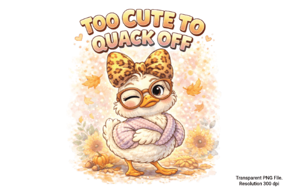 Too Cute to Quack off PNG: A Playful Design for Every Crafty Moment
