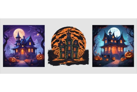 Vector Art of a Spooky Haunted House: Blending Fear and Fun for Halloween Creations