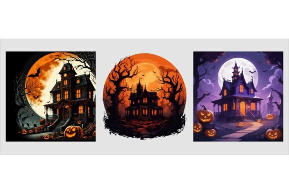 Vector Art of Spooky Haunted House Boo